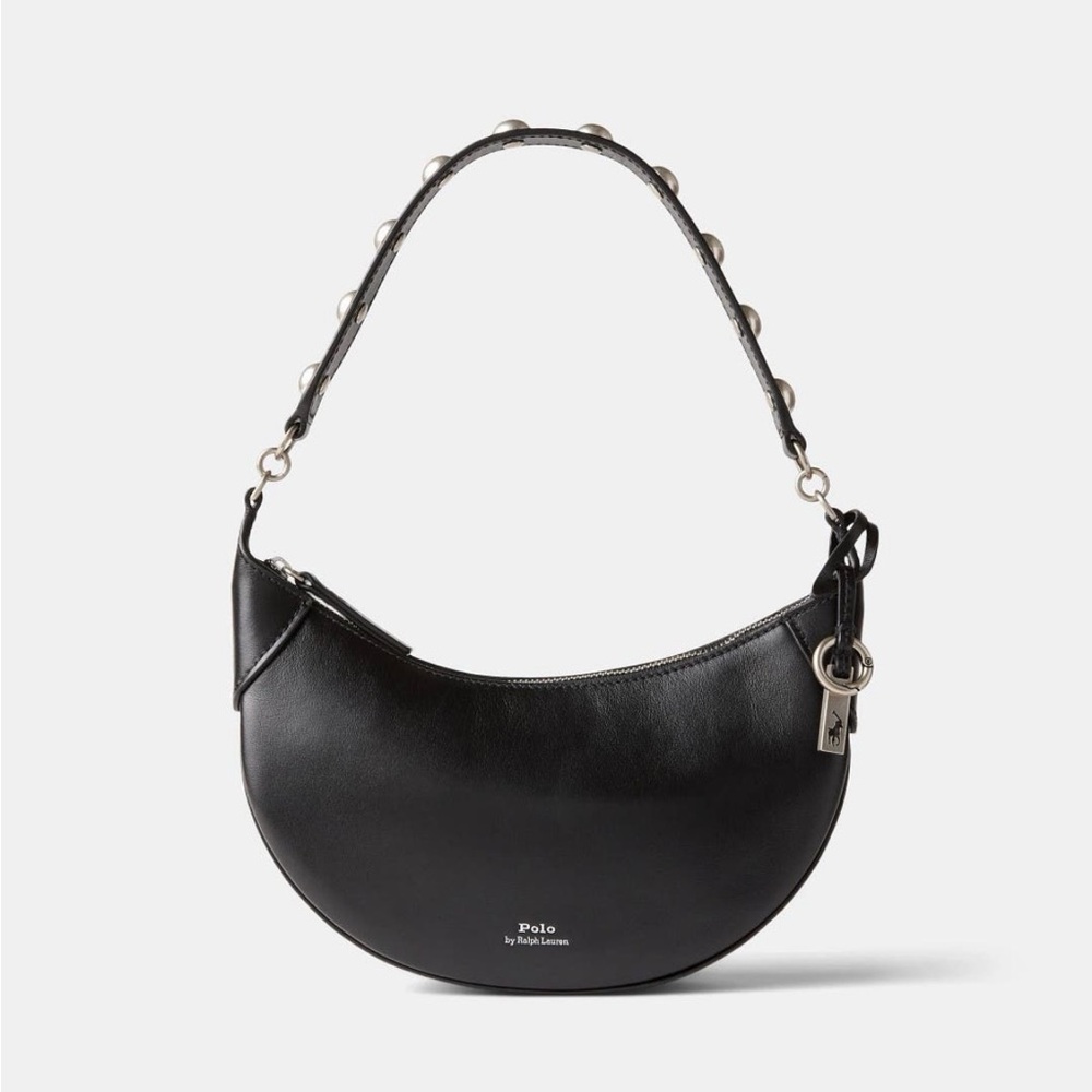 The Polo Ralph Lauren Accessories Small Polo ID Black Leather Shoulder Bag